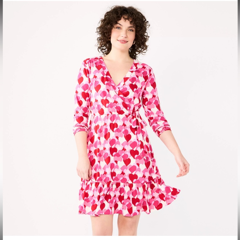 DRAPER JAMES RSVP Long Sleeve Knit Wrap Dress